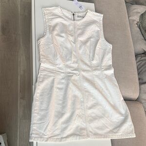 White Denim Sleeveless Dress